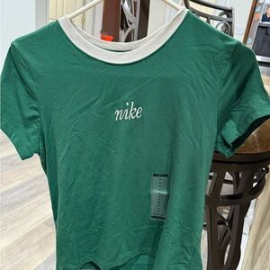 Nike Green T-Shirt with White Collar